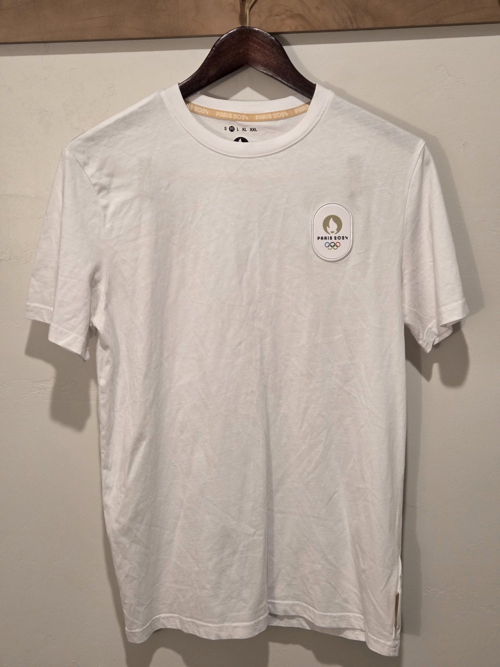 Paris 2024 White Logo Short-Sleeve Crew Tee - Picture 1 of 6